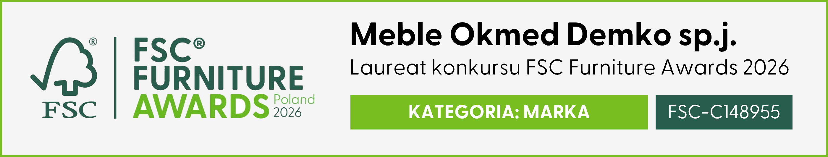 Meble Okmed Demko — Laureat FSC Furniture Awards 2026